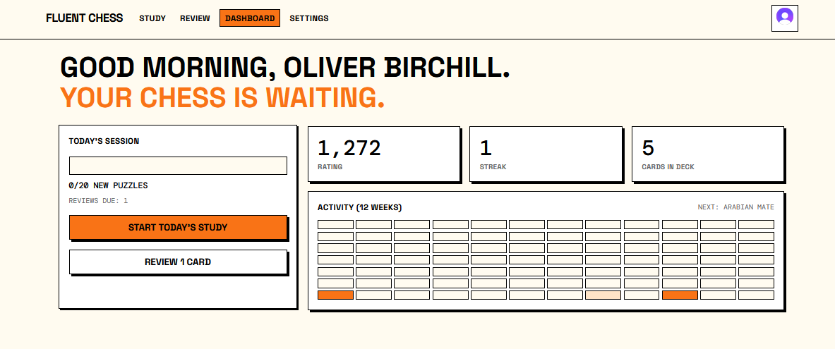 FluentChess Dashboard